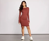 Keeping Knit Real Ruched Mini Dress