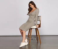 Keeping Knit Cute and Casual Ribbed Midi Dress