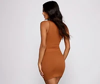 Everyday Slay Ribbed Knit Mini Dress