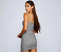 So Chic Plaid Mini Dress