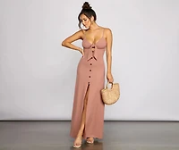 Effortless Style Tie-Front Maxi Dress