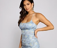 Sprung On You Floral Lace-Up Mini Dress