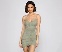 Drawn With Glam Ruched Mini Dress