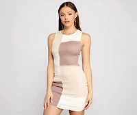 Retro Babe Sleeveless Colorblock Mini Dress