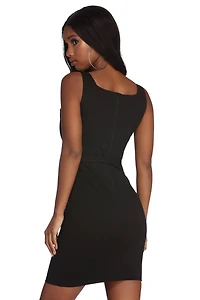 Poised And Cinched Mini Dress