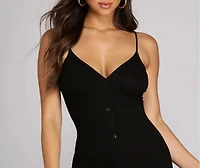 Knit Girl Ribbed Midi Dress