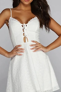 Effortlessly Pretty Eyelet Skater Dress