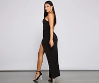 Raise The Stakes High Slit Cutout Dress