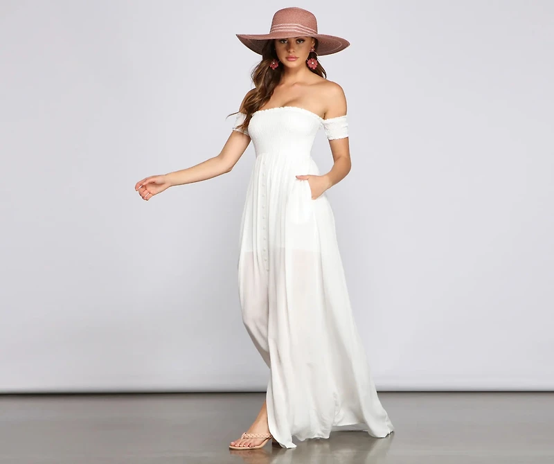 Effortlessly Chic Smocked Maxi Dress