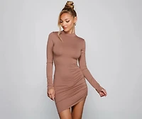 Shirr Thing Long Sleeve Mini Dress