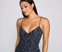 Ravishing Florals Ruched Mini Dress