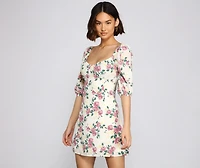 Floral Frenzy Off The Shoulder Skater Dress