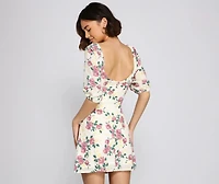 Floral Frenzy Off The Shoulder Skater Dress