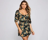 Floral Frenzy Off The Shoulder Skater Dress