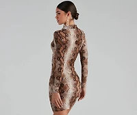Stun Snake Print Button-Down Dress