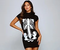 Bad To The Bone Halloween Mini Dress