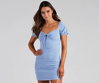 Sweetie Puff Sleeve Mini Dress