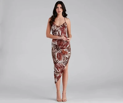 Paradise Calls Tropical Midi Dress
