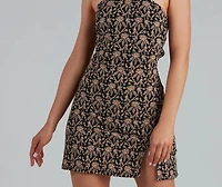 Destination Dinner Paisley Halter Mini Dress