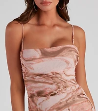 Mystic Swirls Square Neck Mini Dress