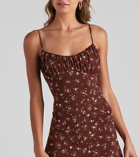Floral Scoop Neck Mini Dress