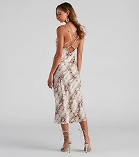 Chic Instinct Satin Midi Dress