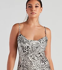 Sleek And Chic Leopard Print Mini Dress
