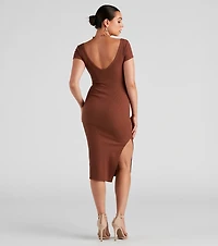 Cutie Cap Sleeve Midi Dress