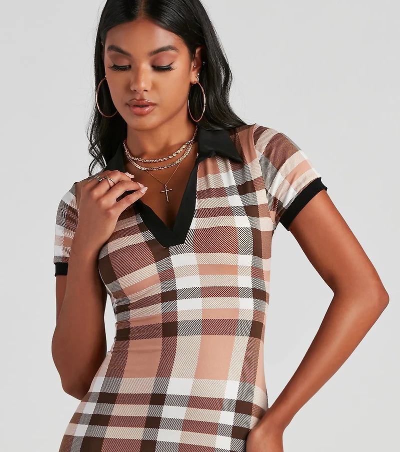 Keep It Check Plaid Mini Dress