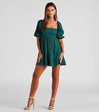 Give A Twirl Linen Skater Dress