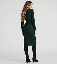 Preppy Spirit Collared Midi Dress