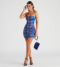 Abstract Idea Mesh Printed Dress