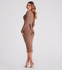 You're The One Tie-Front Midi Dress