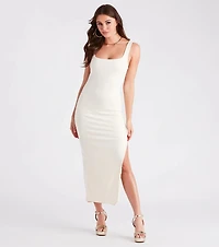 Stunning Silhouette High Slit Maxi Dress