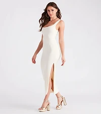 Stunning Silhouette High Slit Maxi Dress