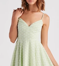 Sway With Me Eyelet Lace Skater Dress