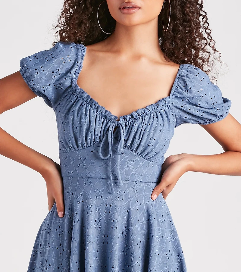 Sweet As Me Eyelet Lace Skater Dress