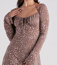 Prowlin' Cutie Leopard Crepe A-Line Dress