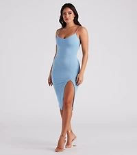 Stylish Links Chain Strap Midi Dress
