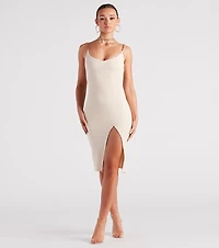 Stylish Links Chain Strap Midi Dress