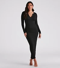 First Pick Henley Knit Maxi Dress