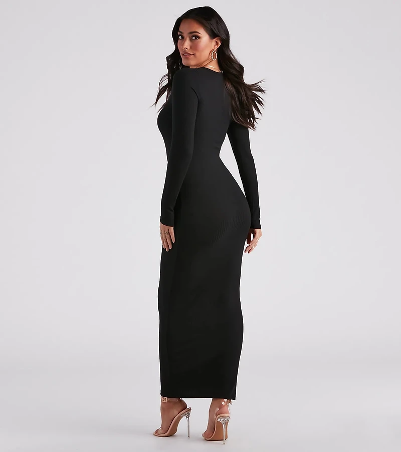 First Pick Henley Knit Maxi Dress