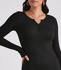 First Pick Henley Knit Maxi Dress