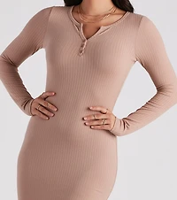 First Pick Henley Knit Maxi Dress