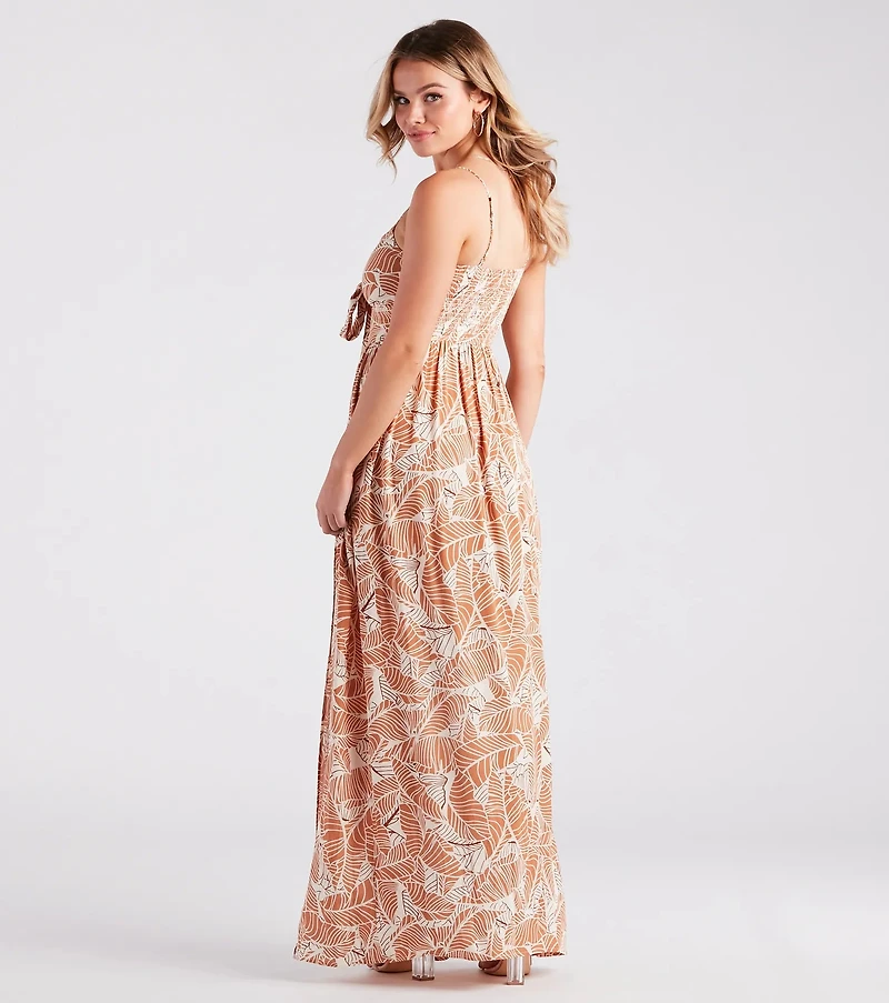 Vacay Happy Hour Tropical Print Maxi Dress