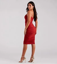 The Details Basic Ruched Midi Dress