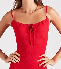 Ready For Sun Rib Knit Mini Dress