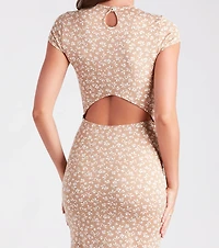 Instant Fave Disty Floral Short Sleeve Midi Dress