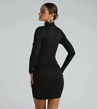 Chic The City Turtleneck Mini Dress
