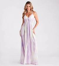 Living Color Chiffon Halter Maxi Dress